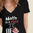 Math Is A Piece Of Pie Funny Pi Day Women's Jersey Short Sleeve Deep V-Neck Tshirt