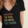 Mathewson Name Shirt Mathewson Family Name Women's Jersey Short Sleeve Deep V-Neck Tshirt