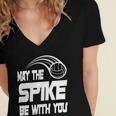 May The Spike Be With You Funny Volleyball Women's Jersey Short Sleeve Deep V-Neck Tshirt