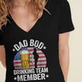 Mens Dad Bod Drinking Team Member American Flag 4Th Of July Beer Women's Jersey Short Sleeve Deep V-Neck Tshirt
