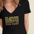 Mens Mens My Amazing Girlfriend Bought Me This Relationship Women's Jersey Short Sleeve Deep V-Neck Tshirt