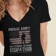 Mens Proud Army National Guard Godfather US Military Gift Women's Jersey Short Sleeve Deep V-Neck Tshirt