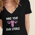 Mind Your Own Uterus Reproductive Rights Feminist Women's Jersey Short Sleeve Deep V-Neck Tshirt