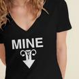 Mine Arrow With Uterus Pro Choice Womens Rights Women's Jersey Short Sleeve Deep V-Neck Tshirt