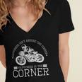 Motorcycle Motorbike Two Wheeler 491 Shirt Women's Jersey Short Sleeve Deep V-Neck Tshirt