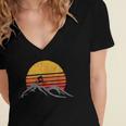 Mountain Bike Vintage Sunset Design Graphic 235 Trending Shirt Women's Jersey Short Sleeve Deep V-Neck Tshirt