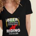 My Beer Drinking Friends Horse Back Riding Problem Women's Jersey Short Sleeve Deep V-Neck Tshirt