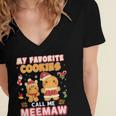 My Favorite Cookies Call Me Meemaw 882 Shirt Women's Jersey Short Sleeve Deep V-Neck Tshirt