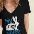 My First Easter 702 Trending Shirt Women's Jersey Short Sleeve Deep V-Neck Tshirt