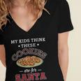 My Kids Think These Cookies Are For Santa 100 Trending Shirt Women's Jersey Short Sleeve Deep V-Neck Tshirt