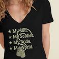 My Son Is A Soldier Hero Proud 712 Shirt Women's Jersey Short Sleeve Deep V-Neck Tshirt