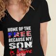 My Son Is Brave Home Of The Free Proud 716 Shirt Women's Jersey Short Sleeve Deep V-Neck Tshirt