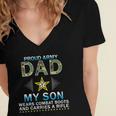 My Son Wears Combat Bootsproud Army 690 Shirt Women's Jersey Short Sleeve Deep V-Neck Tshirt