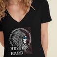 Native American Hustle Hard Urban Gang Ster Clothing Women's Jersey Short Sleeve Deep V-Neck Tshirt