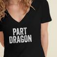 Part Dragon Dragonkin Otherkin Funny Dragon Kin Women's Jersey Short Sleeve Deep V-Neck Tshirt