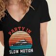 Party In Slow Motion Vintage Funny Boating Boating Gifts Women's Jersey Short Sleeve Deep V-Neck Tshirt