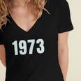 Pro Choice 1973 Womens Rights Feminism Roe V Wad Women Women's Jersey Short Sleeve Deep V-Neck Tshirt
