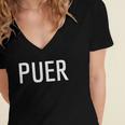 Puer - Puerto Rico Three Part Combo Design Part 1 Puerto Rican Pride Women's Jersey Short Sleeve Deep V-Neck Tshirt