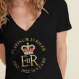 Queens Platinum Jubilee V2 Women's Jersey Short Sleeve Deep V-Neck Tshirt