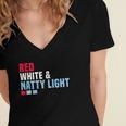 Red White And Natty-Light 4Th Of July Women's Jersey Short Sleeve Deep V-Neck Tshirt