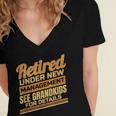 Retired Grandpa Grandma Funny Grandkids Farewell For Retiree Women's Jersey Short Sleeve Deep V-Neck Tshirt