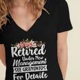 Retired Under New Management See Grandkids Retirement Women's Jersey Short Sleeve Deep V-Neck Tshirt