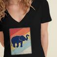 Retro Elephant - Vintage Elephant Distressed Gift Women's Jersey Short Sleeve Deep V-Neck Tshirt