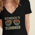 Retro Last Day Of School Schools Out For Summer Teacher Gift V2 Women's Jersey Short Sleeve Deep V-Neck Tshirt