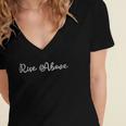 Rise Above Inspirational Conquering New Things Women's Jersey Short Sleeve Deep V-Neck Tshirt