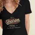 Sharon Shirt Personalized Name GiftsShirt Name Print T Shirts Shirts With Name Sharon Women's Jersey Short Sleeve Deep V-Neck Tshirt