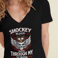 Shockey Blood Runs Through My Veins Name Women's Jersey Short Sleeve Deep V-Neck Tshirt