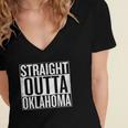 Straight Outta Oklahoma United States Women's Jersey Short Sleeve Deep V-Neck Tshirt