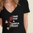 Time For A Mega Pint Funny Sarcastic Saying Women's Jersey Short Sleeve Deep V-Neck Tshirt