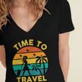 Time To Travel 807 Trending Shirt Women's Jersey Short Sleeve Deep V-Neck Tshirt