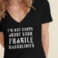 Too Clumsy To Be Around Fragile Masculinity 214 Shirt Women's Jersey Short Sleeve Deep V-Neck Tshirt