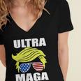 Ultra Maga Joe Biden Pro Trump Gift Women's Jersey Short Sleeve Deep V-Neck Tshirt