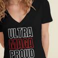 Ultra Maga Proud Patriotic Tshirt V2 Women's Jersey Short Sleeve Deep V-Neck Tshirt