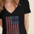 Ultra Maga Proud Patriotic Tshirt Women's Jersey Short Sleeve Deep V-Neck Tshirt