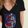 Ultra Maga We The People Funny Women's Jersey Short Sleeve Deep V-Neck Tshirt