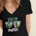 Vacay Mode Cute Vacation Summer Cruise Getaway Women's Jersey Short Sleeve Deep V-Neck Tshirt