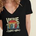 Vintage 1979 43Rd Birthday Limited Edition 43 Years Old Bday Women's Jersey Short Sleeve Deep V-Neck Tshirt
