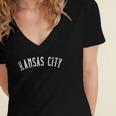 Vintage Kansas City Text Apparel Kc Women's Jersey Short Sleeve Deep V-Neck Tshirt