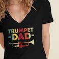 Vintage Trumpet Cool Retro Trumpet Player 159 Shirt Women's Jersey Short Sleeve Deep V-Neck Tshirt