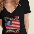 Vintage Ultra Maga And Proud Of It V2 Women's Jersey Short Sleeve Deep V-Neck Tshirt