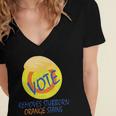 Vote Removes Stubborn Orange Stains 902 Shirt Women's Jersey Short Sleeve Deep V-Neck Tshirt