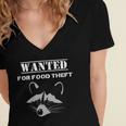 Wanted For Food Theft Funny Raccoon Lover 528 Trending Shirt Women's Jersey Short Sleeve Deep V-Neck Tshirt