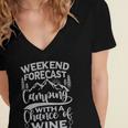 Weekend Forecast Mountain Camper 11 Shirt Women's Jersey Short Sleeve Deep V-Neck Tshirt