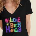 Welcome Back To School Kinders 486 Shirt Women's Jersey Short Sleeve Deep V-Neck Tshirt