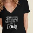 Women Class C Lady Rv Recreational Vehicle Camping Road Trip Women's Jersey Short Sleeve Deep V-Neck Tshirt