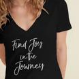 Womens Christian Quote For Entrepreneurs Find Joy In The Journey Women's Jersey Short Sleeve Deep V-Neck Tshirt